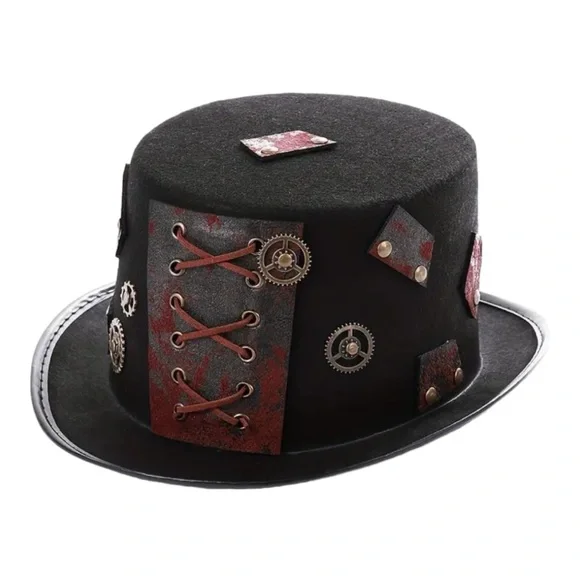 🆕 Gothic Steampunk “Time Traveler” Top Hat Unisex Festive-wear 🎩 - Picture 7 of 10